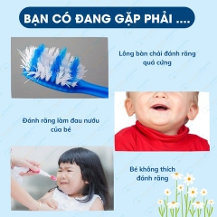 Bàn chải đánh răng cho bé 2 đến 12 tuổi lông siêu mềm, an toàn với nướu nhạy cảm