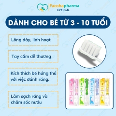 Bàn chải đánh răng cho bé từ 0 đến 15 tuổi lông siêu mềm