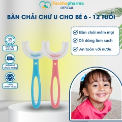 Bàn chải silicon chữ U cho bé từ 6 đến 12 tuổi an toàn, không gây đau lợi - Hồng