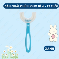Bàn chải silicon chữ U cho bé từ 6 đến 12 tuổi an toàn, không gây đau lợi - Hồng