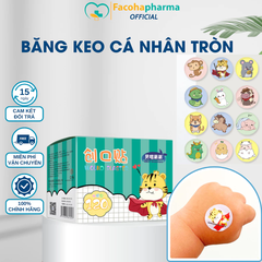 Băng cá nhân hình tròn thiết kế dễ thương, đẹp mắt giúp trẻ em không nỡ tháo ra