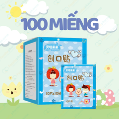 Băng keo cá nhân trong suốt hộp 100 miếng, độ bám dính tốt, trang trí dễ thương