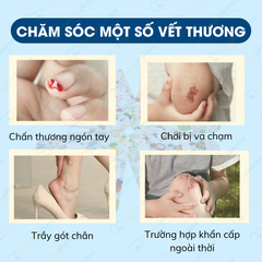 Băng keo cá nhân trong suốt hộp 100 miếng, độ bám dính tốt, trang trí dễ thương