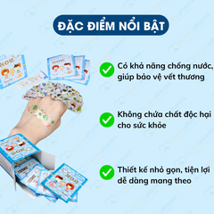 Băng keo cá nhân trong suốt hộp 100 miếng, độ bám dính tốt, trang trí dễ thương