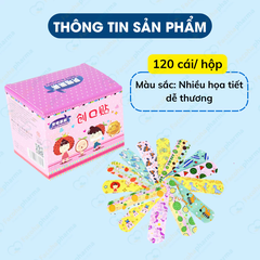 Băng keo cá nhân hình dễ thương chống thấm nước hộp 120 miếng