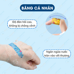 Băng keo cá nhân hình dễ thương chống thấm nước hộp 120 miếng