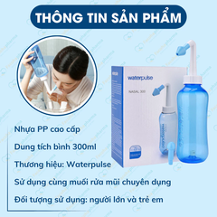 Bình rửa mũi Waterpulse bình xịt rửa mũi giúp làm sạch khoang mũi loại bỏ bụi bẩn phấn hoa CN065