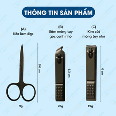 Bộ cắt móng tay 7 món cao cấp chất liệu thép không rỉ bền bỉ