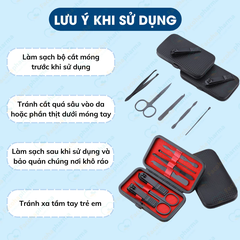 Bộ cắt móng tay 7 món cao cấp chất liệu thép không rỉ bền bỉ