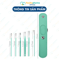 Bộ lấy ráy tai chuyên nghiệp 6 món có túi đựng bằng da mini tiện lợi