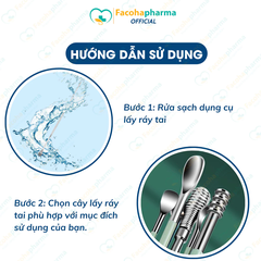 Bộ lấy ráy tai chuyên nghiệp 6 món có túi đựng bằng da mini tiện lợi