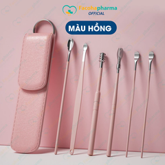 Bộ lấy ráy tai chuyên nghiệp 6 món có túi đựng bằng da mini tiện lợi