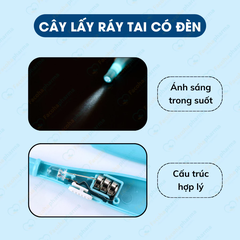 Cây lấy ráy tai có đèn LED cho bé thông minh, chất liệu nhựa dẻo cao cấp an toàn