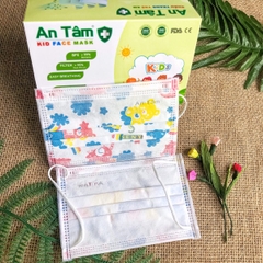 Khẩu trang y tế cho bé An Tâm chống bụi mịn kháng khuẩn hộp 50 tiết cute cho bé từ 5 - 12 tuổi