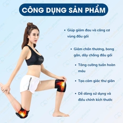 Đai giữ ấm đầu gối phát nhiệt từ tính hỗ trợ giảm đau nhức, ôm sát cơ thể chắn chắn (1 đôi)