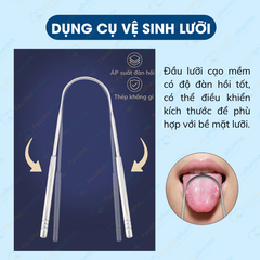 Bộ dụng cụ cạo lưỡi giúp loại bỏ vi khuẩn, mãng bám và hơi thở khó chịu