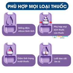 Dụng cụ cắt thuốc viên nén tiện dụng kiêm hộp đựng thuốc 80x40mm