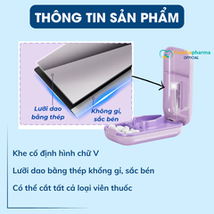 Dụng cụ cắt thuốc viên nén tiện dụng kiêm hộp đựng thuốc 80x40mm