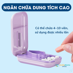 Dụng cụ cắt thuốc viên nén tiện dụng kiêm hộp đựng thuốc 80x40mm
