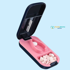 Dụng cụ cắt thuốc viên nén tiện dụng kiêm hộp đựng thuốc 80x40mm