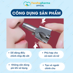 Dụng cụ tỉa lông mũi cầm tay tiện lợi, chất liệu thép không rỉ bền bỉ