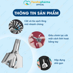Dụng cụ tỉa lông mũi cầm tay tiện lợi, chất liệu thép không rỉ bền bỉ