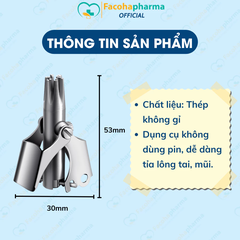 Dụng cụ tỉa lông mũi cầm tay tiện lợi, chất liệu thép không rỉ bền bỉ