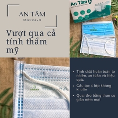 Khẩu trang y tế 4 lớp kháng khuẩn An Tâm - Hộp 50 cái