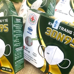 Khẩu trang y tế 4 lớp 3DN95 Khánh An hộp 10 cái khẩu trang trắng chống bụi mịn dành cho người lớn