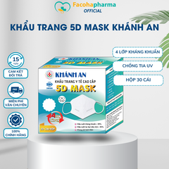 Khẩu trang y tế 5D Mask chống tia UV Khánh An hộp 30 cái