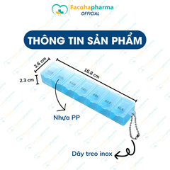 Hộp chia thuốc 7 ngày 7 ngăn, chất liệu nhựa PP bền, an toàn sức khỏe