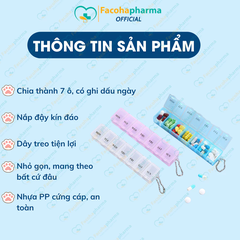 Hộp chia thuốc 7 ngày 7 ngăn, chất liệu nhựa PP bền, an toàn sức khỏe