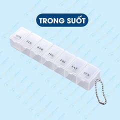 Hộp chia thuốc 7 ngày 7 ngăn, chất liệu nhựa PP bền, an toàn sức khỏe