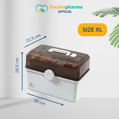 Hộp đựng thuốc gia đình tiện lợi 3 tầng gọn nhẹ có thể mang đi du lịch và thay thế tủ thuốc gia đình