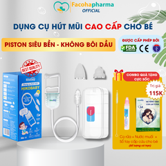 Hút mũi cho bé Hikobaby cầm tay phiên bản mới, chất liệu nhựa nguyên sinh lực hút êm an toàn cho bé (Combo HI2)