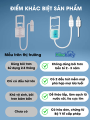 Hút mũi cho bé sơ sinh Hikobaby cầm tay phiên bản mới, chất liệu nhựa nguyên sinh lực hút êm an toàn cho bé