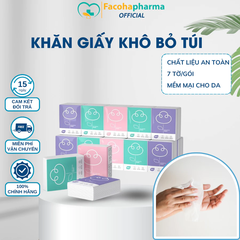 Khăn giấy khô mini bỏ túi nhỏ gọn giúp giữ vệ sinh cá nhân mọi nơi gói 7 tờ