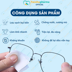 Khăn lau kính nano chống mờ sương, bụi bẩn, dấu vân tay hộp 100 miếng