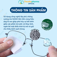 Khăn lau kính nano chống mờ sương, bụi bẩn, dấu vân tay hộp 100 miếng