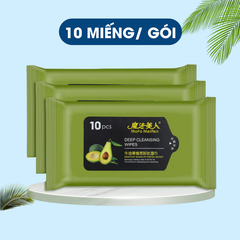 Khăn ướt tẩy trang chiết xuất bơ tươi giúp ngừa mụn, làm sạch sâu