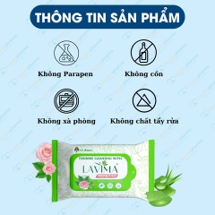Khăn ướt vệ sinh vùng kín phụ nữ Lavima tiện lợi, an toàn (10 tờ/gói)