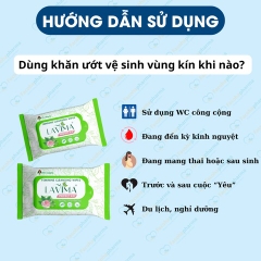 Khăn ướt vệ sinh vùng kín phụ nữ Lavima tiện lợi, an toàn (10 tờ/gói)