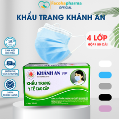 Khánh An Khẩu trang Xám 4 lớp Loại 1 KAKTL1O - 1 Hộp