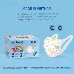 Khẩu trang 3D trẻ em 3 lớp kháng khuẩn ngăn ngừa bụi mịn cho bé từ 3-8 tuổi hộp 50 cái