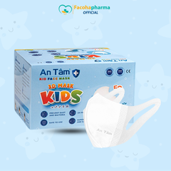 Khẩu trang 3D trẻ em 3 lớp kháng khuẩn ngăn ngừa bụi mịn cho bé từ 3-8 tuổi hộp 50 cái