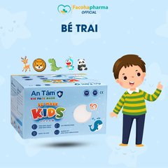 Khẩu trang 3D trẻ em 3 lớp kháng khuẩn ngăn ngừa bụi mịn cho bé từ 3-8 tuổi hộp 50 cái