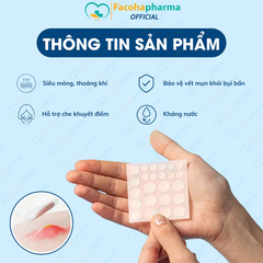 Miếng dán mụn gom cồi trong suốt bảo vệ mụn, che khuyết điểm gói 24 miếng