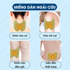 Miếng dán ngải cứu vai gáy cao cấp Aicaojingzhuitie hộp 12 miếng