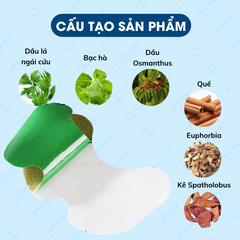 Miếng dán ngải cứu vai gáy cao cấp Aicaojingzhuitie hộp 12 miếng