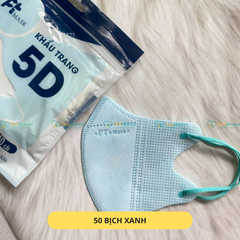 Khẩu trang 5D PT màu đen, trắng, hồng, xanh, xám hàng chính hãng